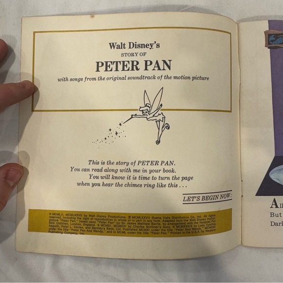 Vintage Disney Books with Records included; Cinderella Peter Pan Mary Poppins - Picture 11 of 14